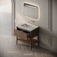 Kensington Vanity Unit & Stone Basin 800mm Smoked Oak
